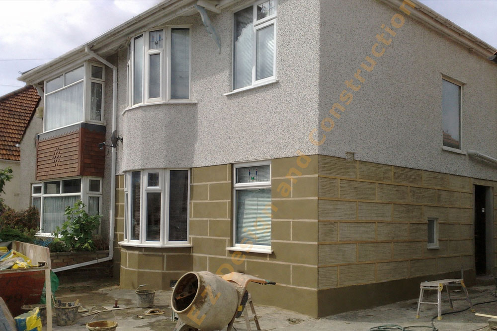 Ahslar Cut Effect Sand and Cement Render Done with Traditional Methods in Welling near Bexleyheath - South East London