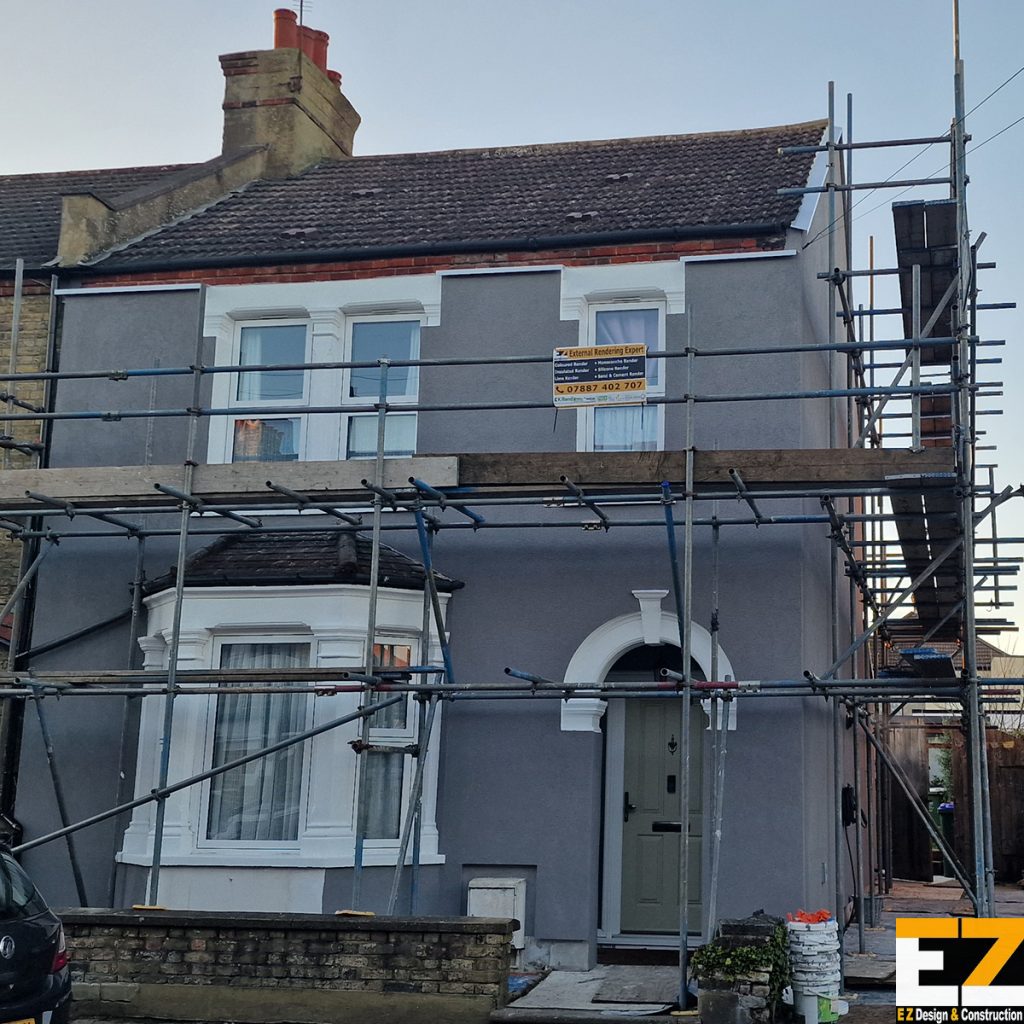 External wall insulation Bexley case study showing completed front elevation with silicone render finish