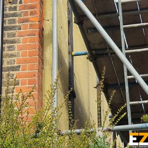 Mineral Wool External Wall Insulation Sundridge Bromley - during installation with scaffold