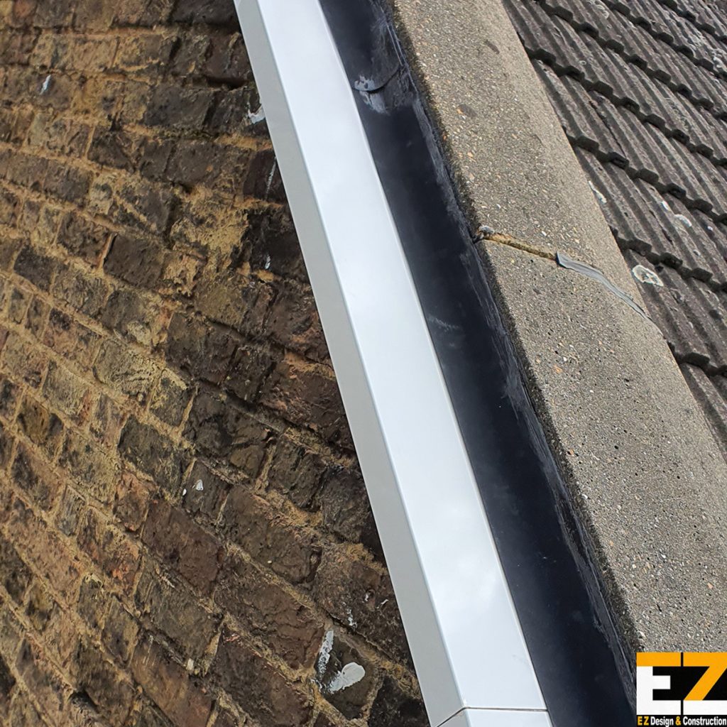 Verge trim roofline detail protecting the top of external wall insulation in Sundridge Bromley