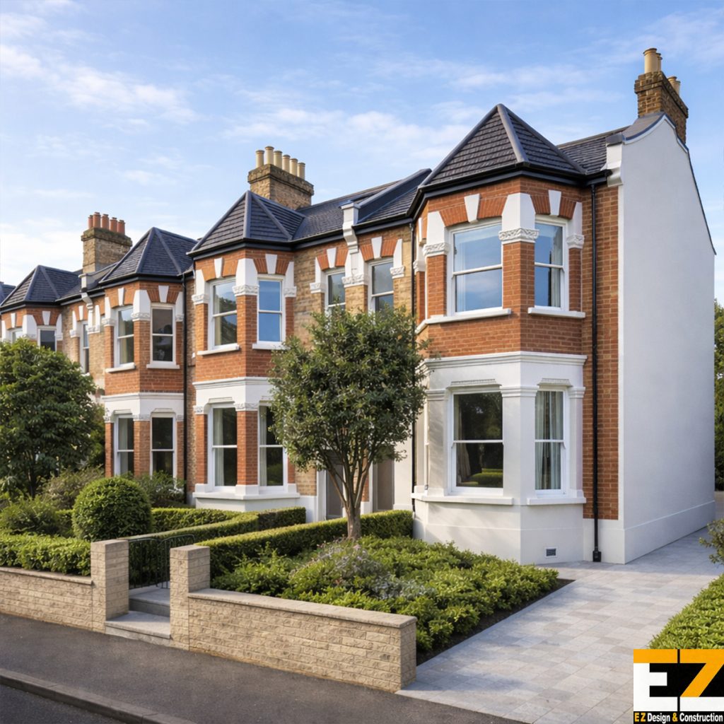 Victorian house with mineral wool -External Wall insulation Sundridge Bromley