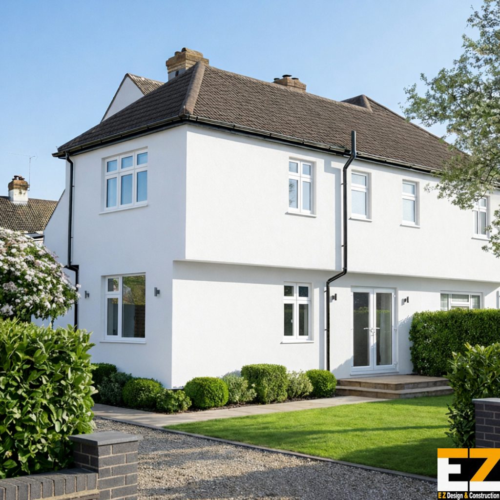 External Wall Insulation Swanley BR8 finished silicone render elevation